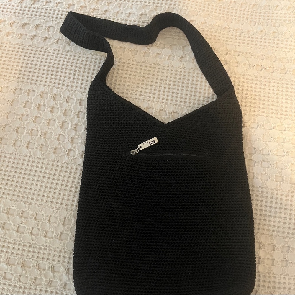 The Sak Black Knit Shoulder Bag